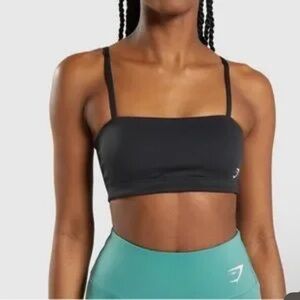 Gymshark Black Bandeau Sports Bra with Removable Straps Small